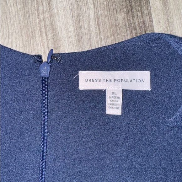 Dress the Population Catalina Fit & Flare Black XL $182 navy blue sleeveless - Picture 4 of 10